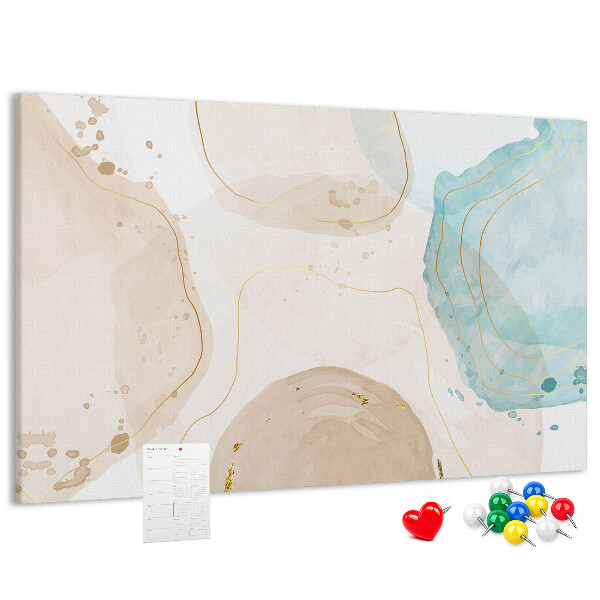Kurkbord met abstract landschap in pasteltinten