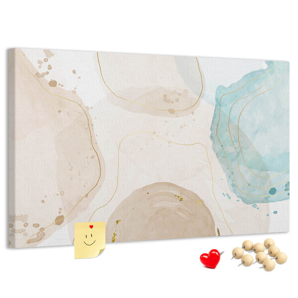 Kurkbord met abstract landschap in pasteltinten