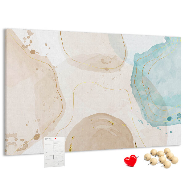 Kurkbord met abstract landschap in pasteltinten