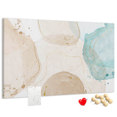 Kurkbord met abstract landschap in pasteltinten
