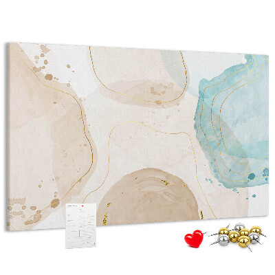 Kurkbord met abstract landschap in pasteltinten