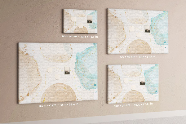 Kurkbord met abstract landschap in pasteltinten