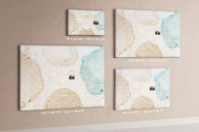 Kurkbord met abstract landschap in pasteltinten