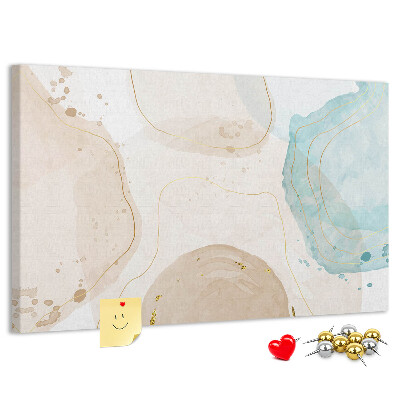 Kurkbord met abstract landschap in pasteltinten