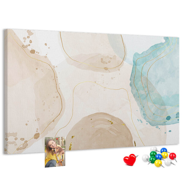 Kurkbord met abstract landschap in pasteltinten