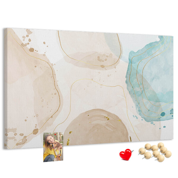 Kurkbord met abstract landschap in pasteltinten