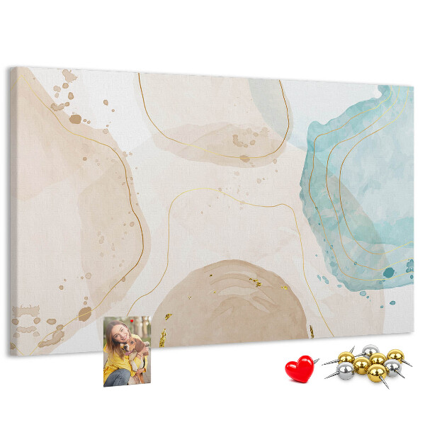 Kurkbord met abstract landschap in pasteltinten