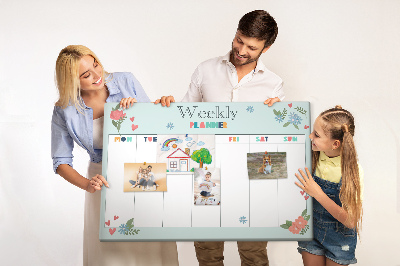 Weekplanner met kleurrijke bloemendetails