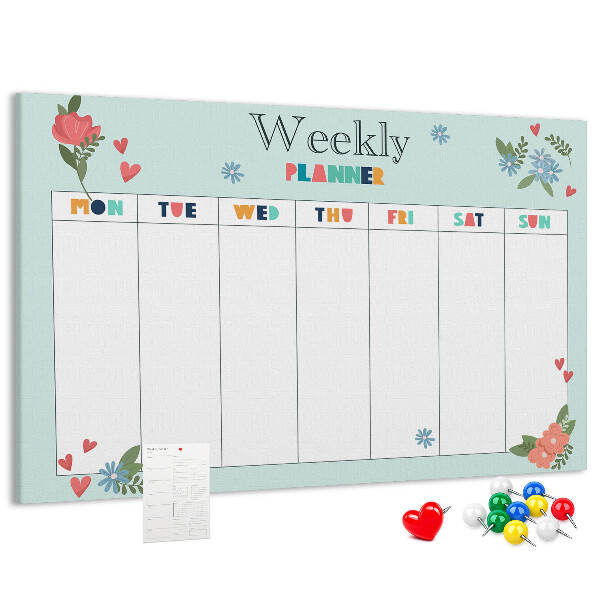 Weekplanner met kleurrijke bloemendetails
