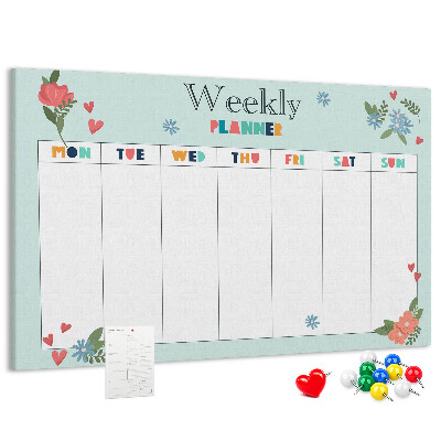 Weekplanner met kleurrijke bloemendetails