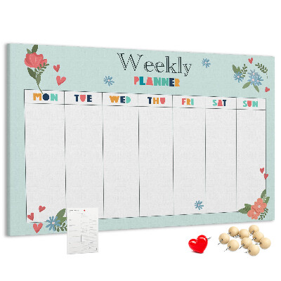 Weekplanner met kleurrijke bloemendetails
