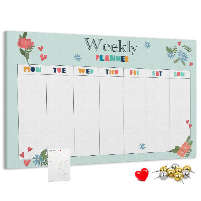 Weekplanner met kleurrijke bloemendetails
