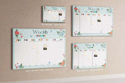 Weekplanner met kleurrijke bloemendetails