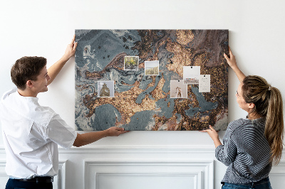 Kurkbord elegant patroon in goud- en blauwtinten