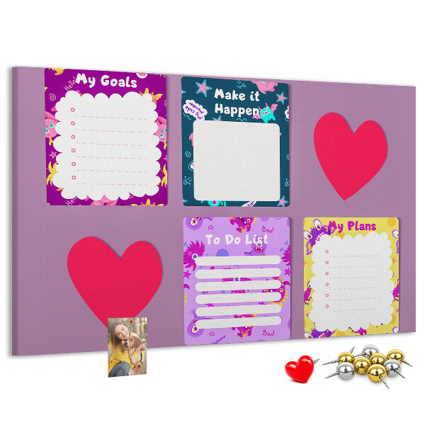 Prikbord kleurrijke notitieboekjes met hartmotief