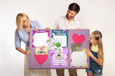 Prikbord kleurrijke notitieboekjes met hartmotief