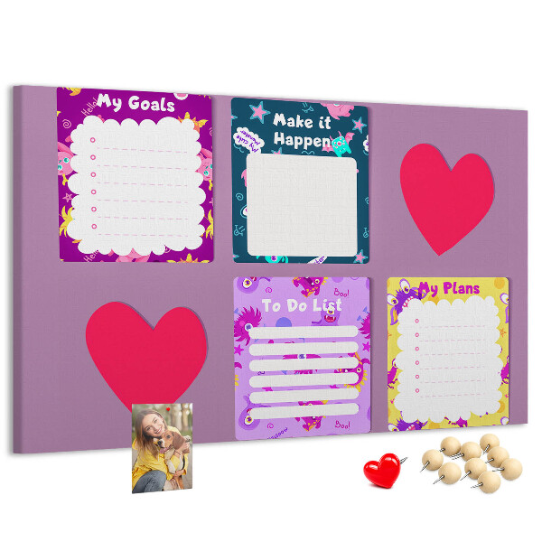 Prikbord kleurrijke notitieboekjes met hartmotief