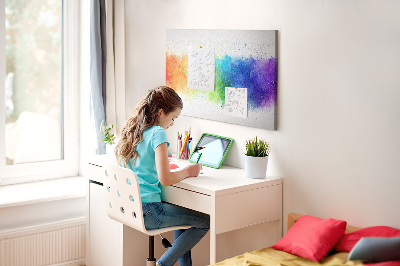 Kurkbord met een kleurrijk regenboogdesign