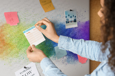 Kurkbord met een kleurrijk regenboogdesign