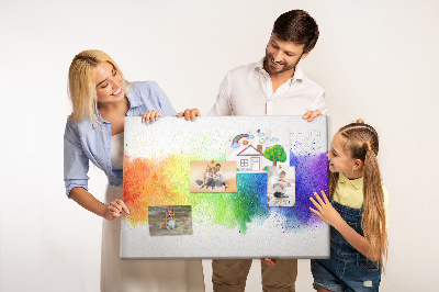 Kurkbord met een kleurrijk regenboogdesign