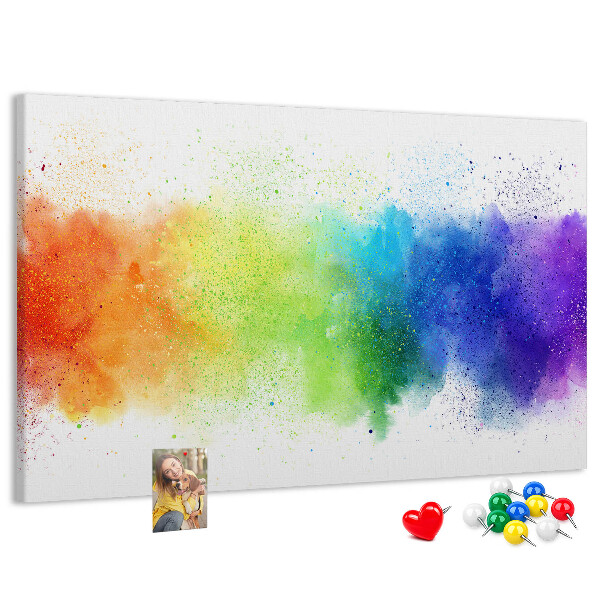 Kurkbord met een kleurrijk regenboogdesign