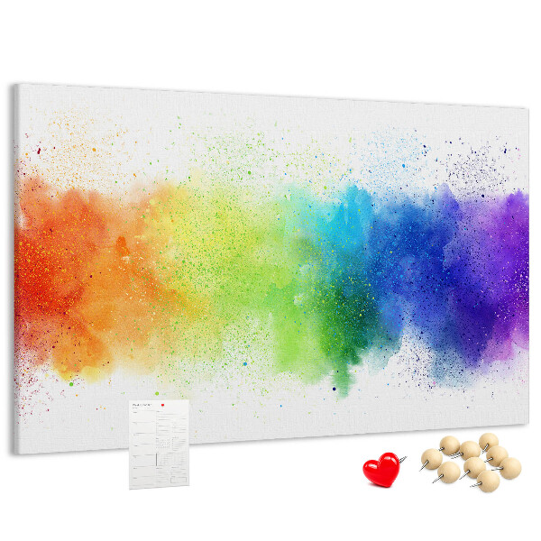 Kurkbord met een kleurrijk regenboogdesign