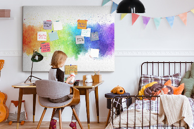 Kurkbord met een kleurrijk regenboogdesign