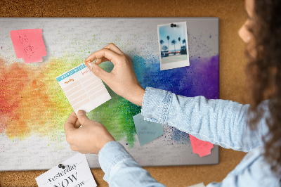 Kurkbord met een kleurrijk regenboogdesign