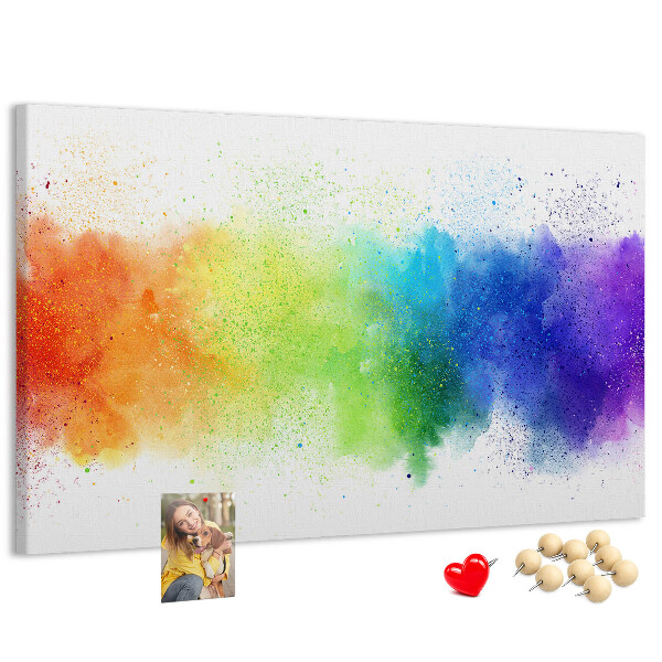 Kurkbord met een kleurrijk regenboogdesign