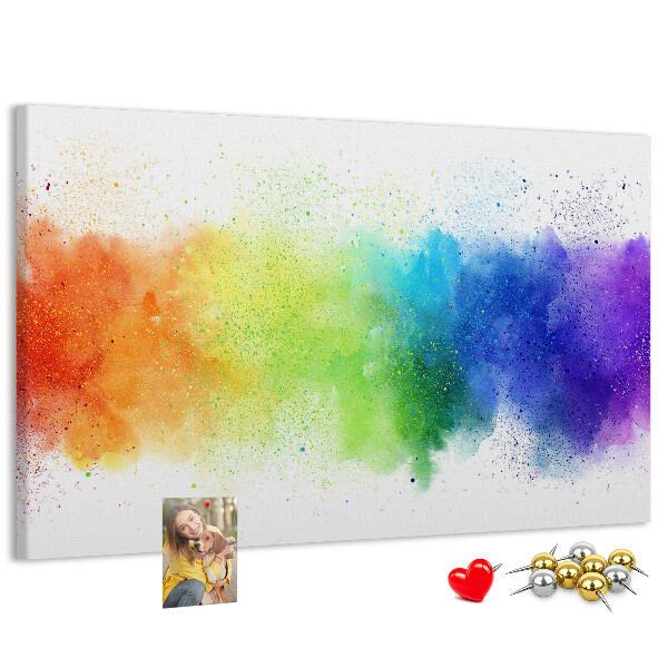 Kurkbord met een kleurrijk regenboogdesign