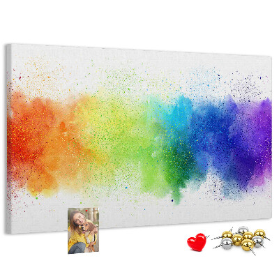 Kurkbord met een kleurrijk regenboogdesign