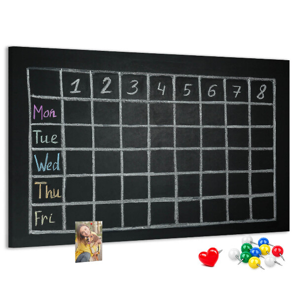 Prikbord met gekleurde blokken