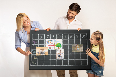Prikbord met gekleurde blokken