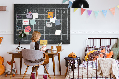 Prikbord met gekleurde blokken