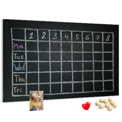 Prikbord met gekleurde blokken