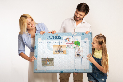 Kurken prikbord weekplanner in futuristische stijl