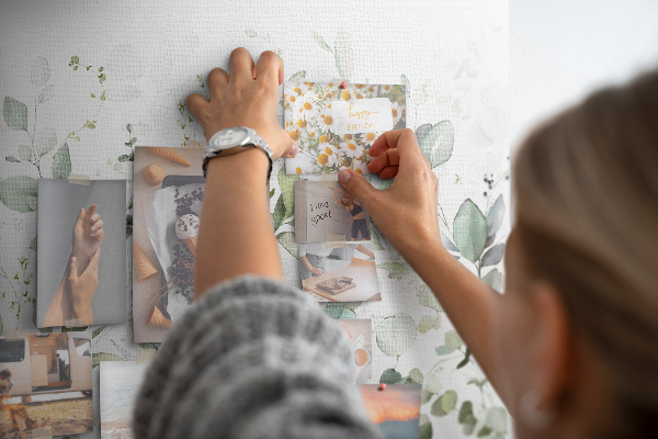 Kurkbord fijne blaadjes in gedempte tinten