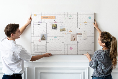 Kurk prikbord weekplanner met kleurrijke accenten