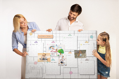 Kurk prikbord weekplanner met kleurrijke accenten