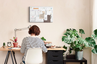 Kurk prikbord weekplanner met kleurrijke accenten