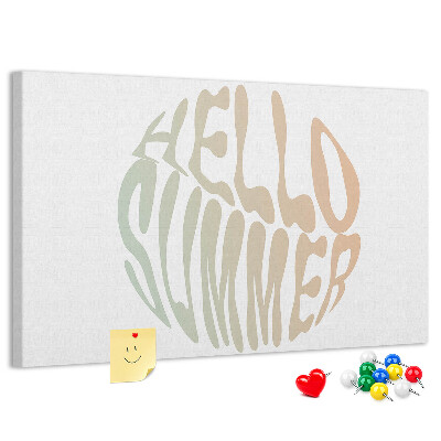 Prikbord een retro zomerse welkomstgroet