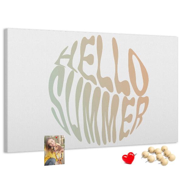 Prikbord een retro zomerse welkomstgroet