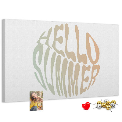 Prikbord een retro zomerse welkomstgroet