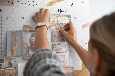 Prikbord kleurrijke kalender met abstracte patronen
