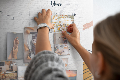Prikbord kleurrijke kalender met abstracte patronen