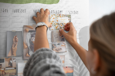 Weekplanner met een plantenmotief en prikbord