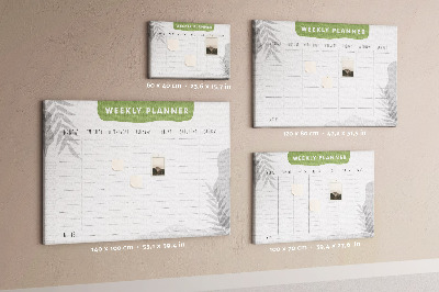 Weekplanner met een plantenmotief en prikbord