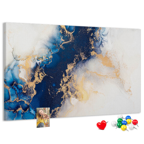 Kurkbord met abstract patroon in verschillende blauwtinten