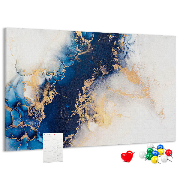 Kurkbord met abstract patroon in verschillende blauwtinten