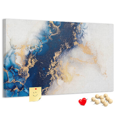 Kurkbord met abstract patroon in verschillende blauwtinten